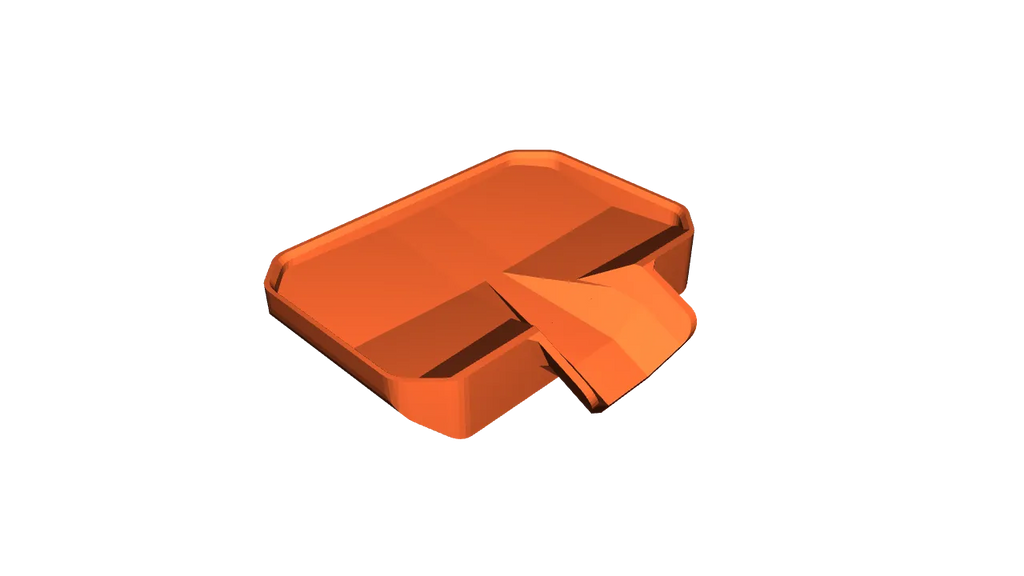 Digital geometry preview of the commercially licensed two-piece soap-saver source model. Not a finished-product photograph.